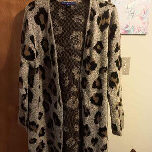 Apt 9 Size XL Cardigan Open Front Animal Print Sweater
